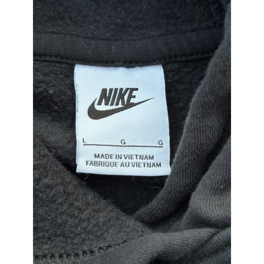 Kid's Nike Hoodie Black Swish Logo L Spell-Out Street Check Casual Street Sports
